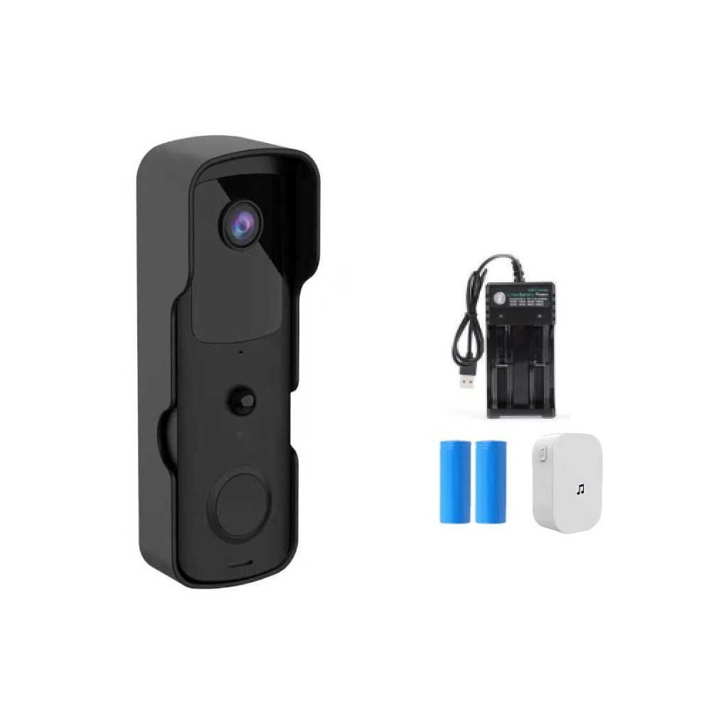 DrPhone HDV1-C – Smart Home Video Deurbel – Nachtvisie – Camera Mobiele App – Bewegingsdetectie - Zwart