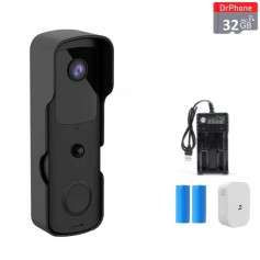 DrPhone HDV1-D – Smart Home Video Deurbel – Nachtvisie & Infrarood – Camera Met Mobiele App – Bewegingsdetectie - Zwart
