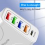 DrPhone HALOXIII – 48W 4 USB Poorten Snel Lader + USB-C PD 18W - QC 3.0 & 3.1A Thuislader- Oplader - Universeel – Zwart