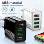 DrPhone Q5 Thuislader - 3 Poorten met Digitale Display - USB 3.1A – Geschikt voor Tablets / Smartphones - Oplader - Wit
