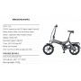 ElectronicWorks AiO-3 - Elektrische Fiets - 16 Inch E-Bike - 36V 8.7Ah - 250KW - Opvouwbaar - Anti-Diefstal - Zilver