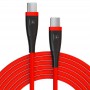 LUXWALLET SL9 USB C naar USB C kabel - 3A (Max) - 65W PD Snel opladen – Nylon Gevlochten – Dataoverdracht - 2M - Zwart/Rood