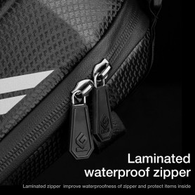 DrPhone WFT1 – Waterdicht Fiets Opbergtas – EVA SHELL Materiaal – Tas Met Ingebouwde USB Ingang – Zwart