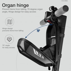 DrPhone WFT1 – Waterdicht Fiets Opbergtas – EVA SHELL Materiaal – Tas Met Ingebouwde USB Ingang – Zwart