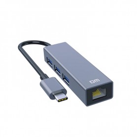 Luxwallet DM13 USB C Naar Ethernet Poort Hub + 3 Poort USB3.0 Met 1000Mbps + Transfer snelheid Tot 300 Mb/s
