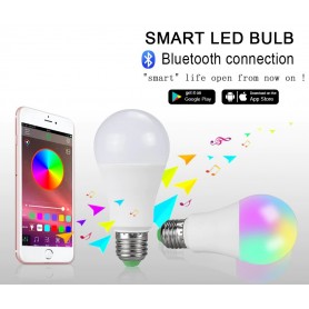DrPhone SmartLED3 15W RGB/W Smart LED Lamp E27 - Bluetooth - Muziek Voice Control – Lichteffecten – Slimme Verlichting