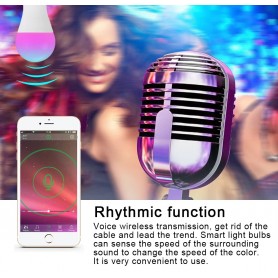 DrPhone SmartLED3 15W RGB/W Smart LED Lamp E27 - Bluetooth - Muziek Voice Control – Lichteffecten – Slimme Verlichting