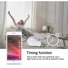 DrPhone SmartLED3 15W RGB/W Smart LED Lamp E27 - Bluetooth - Muziek Voice Control – Lichteffecten – Slimme Verlichting