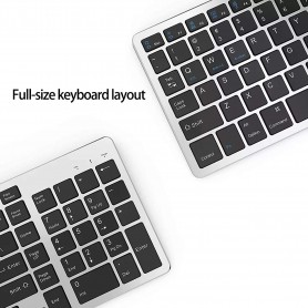 Elementkey® V07 Bluetooth Draadloos Stille Toetsenbord – Geschikt voor IOS / Android / Windows met Numeriek toetsenbord - Wit