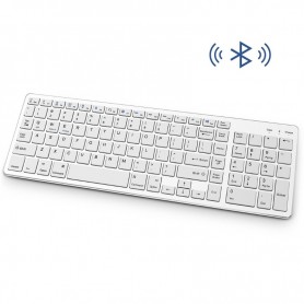 Elementkey® V07 Bluetooth Draadloos Stille Toetsenbord – Geschikt voor IOS / Android / Windows met Numeriek toetsenbord - Wit