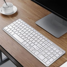 Elementkey® V07 Bluetooth Draadloos Stille Toetsenbord – Geschikt voor IOS / Android / Windows met Numeriek toetsenbord - Wit