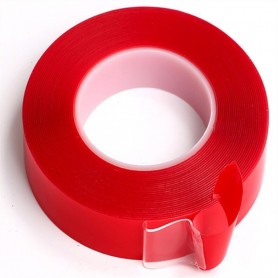 DrPhone DZ2 – Dubbelzijdige Tape – Extra sterk – 30MM – Elastisch - Rood