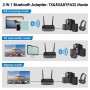 DrPhone SKYLINK MEGA4 – 3 in 1 Bluetooth 5.0 Audio Adapter - Bluetooth Zender/Ontvanger - AptX/RX/TX/Bypass - NFC - Zwart