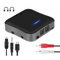DrPhone BX-Pro3 AptX HD Ruisvrij Bluetooth Ontvanger + Zender - 3.5mm Aux RCA Optische SPDIF Audio Adapter - Zwart