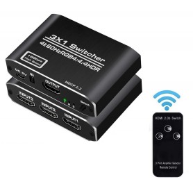DrPhone - ARC2 HDMI Switch - 4K 60Hz - Mini 3 Poort Hdmi Switch 2.0 - 4K Switcher Hdmi Splitter HDR voor tv Xbox PS3 PS4 PS5