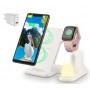 DrPhone LEGEND2 4 in Qi Snelle 1 Draadloos Oplaadstation Met Nachtlampje - Wit