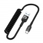 Olesit Intrekbare USB-C Type C Flexibele Elastische Koord Snel Lader – 3.0A – 150 CM – Zwart