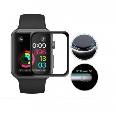 DrPhone Apple Watch 4 / 5 - 44mm Glas - 0.2mm Glazen screenprotector - Volledige Bescherming - Tempered glass - Zwart
