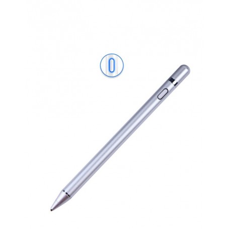 DrPhone Ultima Zilver - Actieve Stylus Pen - 1.45mm Koperen Punt - Slaapmodus - 10 uur - Magneet - Windows / Android en Apple