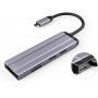 DrPhone 6 in 1 Aluminium USB C Hub Type C 3.1 HDMI 4K UHD 30HZ + USB 3.0 / 2.0 + Charge PD Type C + Micro SD-kaartlezer