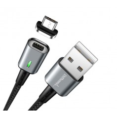 DrPhone iCON Series - 2 Meter MICRO USB Magnetische Kabel - 3.0A Snellader + Datakabel - Fast Charge - Zwart