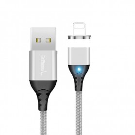 DrPhone Echo Series - 2 Meter - Zilver - Magnetische iPhone/iPad Lightning kabel - Quick Charge 3.0/3A - Snellader