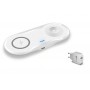 DrPhone Compaq - 2 in 1 Draadloze QI Lader voor o.a. Apple Watch 5 / 4 + iPhone 11 – 10W Lader - Wit
