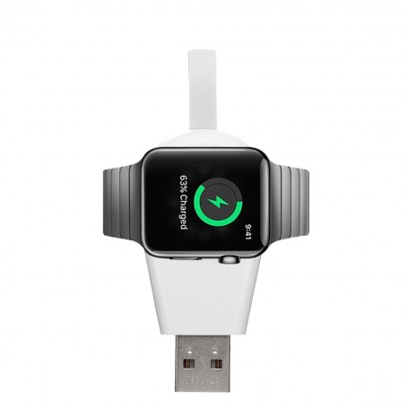 DrPhone D2 - Draagbaar Apple Watch Lader - iWatch Oplader - Sleutelhanger - Apple Watch 1 / 2 / 3 / 4 Apple Watch Nike - Wit