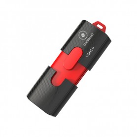 LUXWALLET PROX3 – 64GB Stick - USB 3.0 - Schuifbare Design - Snelle Overdracht - Stootbestendig Design – Zwart/Rood