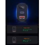DrPhone HALO-N1 - Dubbele Snellader  - 18W PD USB-C + 18W QC 4.0 USB - LED Voltage Realtime Voor Smartphone / Tablet - Zwart