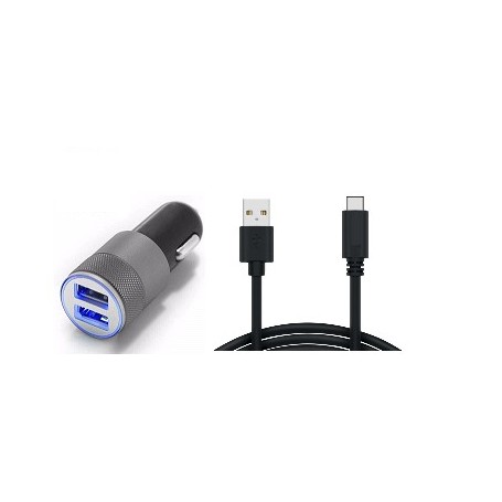 Olesit Autolader 3.1A oplader - 2 USB poorten - 5V/1.0 + 2.1A - Lader + Type C Kabel 1.5 Meter voor o.a Samsung Galaxy