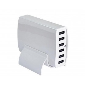DrPhone WL4 - 6 Poorten 60W - 100-240V - QC 3.0 USB Smart IC oplader thuislader en reislader geschikt voor o.a. Mobiel / Tablet