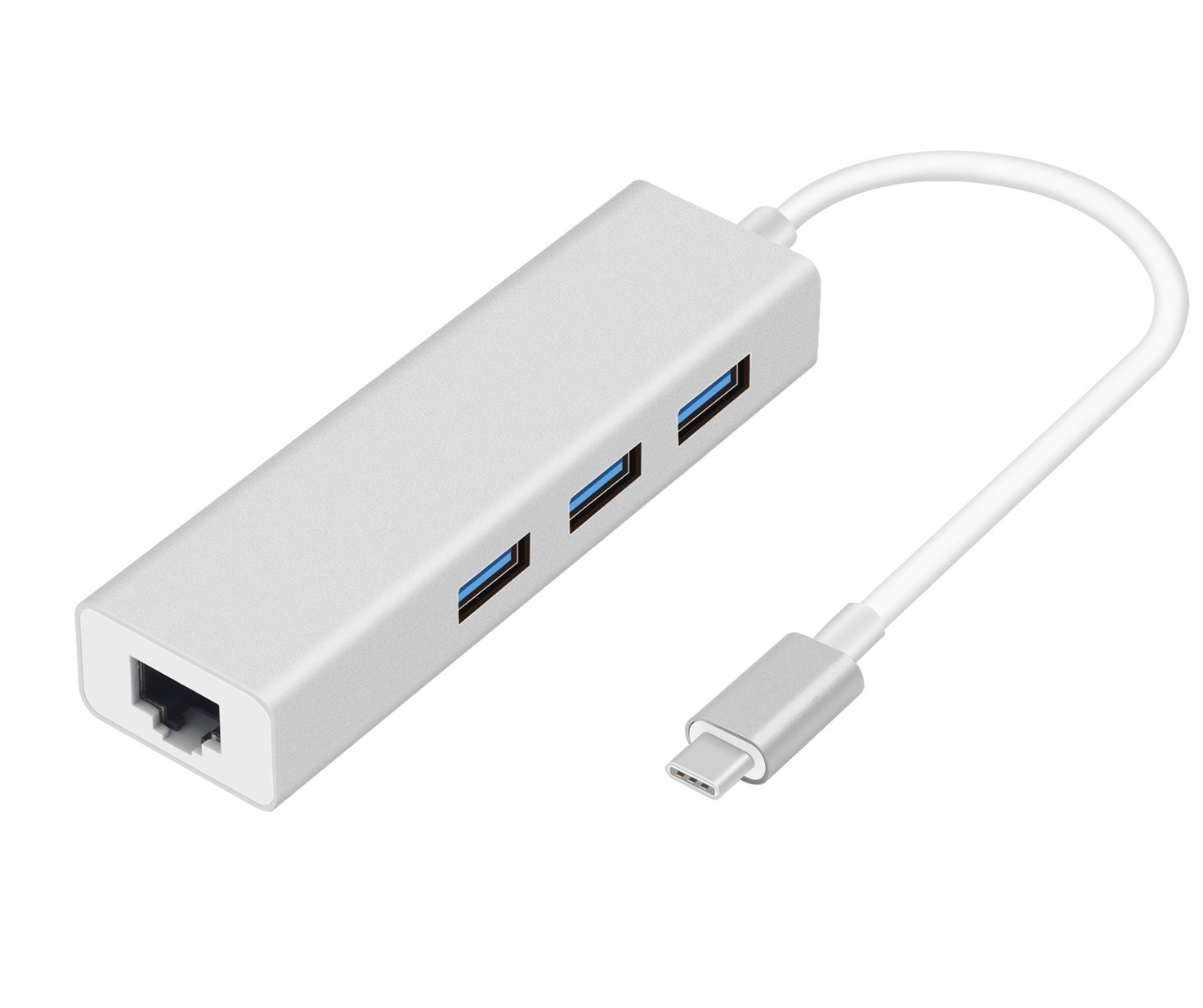 USB 3.1 Type C naar USB HUB 3.0 + Gigabit Ethernet LAN RJ45 1000 internet aansluiting + 3 x 3.0