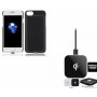 iPhone 8 Plus / 7 Plus 3 in 1 set Draadloos Opladen Wireless Premium Transparante Receiver Case Night Shade + DUAL QI Oplaadpad