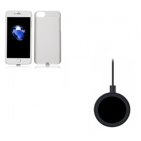 vruchten plaag Artistiek iPhone 7 3 in 1 set Draadloos Opladen Wireless Premium Transparante  Receiver Case Wit + QI Oplaadpad