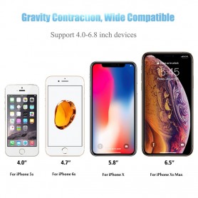 DrPhone V-MMS - Universele Smartphone Auto houder - Air Vent Zwaartekracht - Geschikt voor iPhone / Samsung etc - Zwart