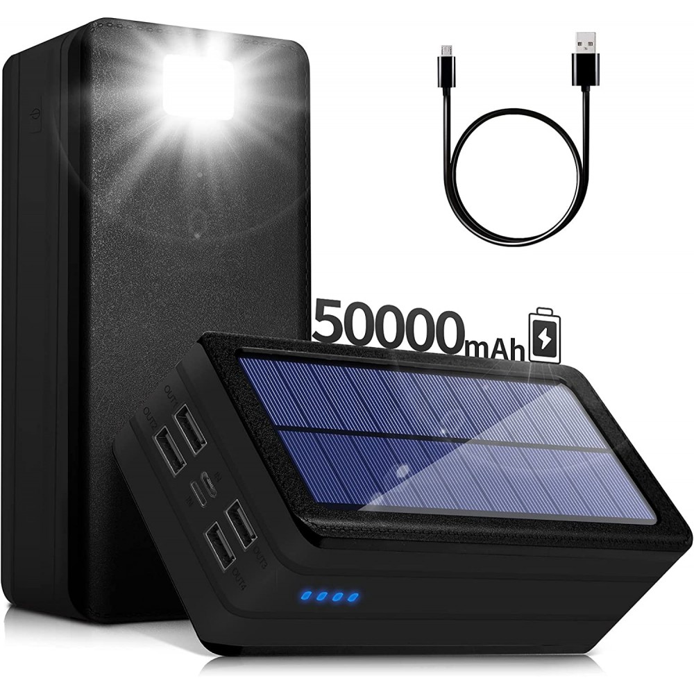 Pas op Vervagen Economie DrPhone PSO1 Zonne-energie Solar Powerbank 50000mA met Zaklamp - 4x USB A  5V/ 2.1A &