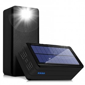 DrPhone PSO1 Zonne-energie Solar Powerbank 50000mA met Zaklamp - 4x USB A 5V/ 2.1A & Input 5V 2A (Micro USB & USC C)