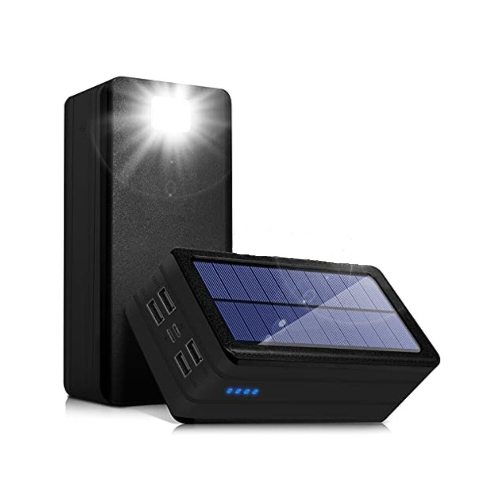 DrPhone PSO1 Solar Powerbank 50000mA met Zaklamp - 4x USB A 5V/ 2.1A &