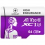 LUXWALLET® XC - 64 GB Micro SD Kaart - TF Klasse 10 - High Endurance - Snelle Gegevensoverdracht - Paars
