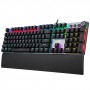 DrPhone AULA1 Mechanisch USB Bedrade Gaming Toetsenbord met Magnetische Polssteun & Bedieningsknop - Bruine schakelaar