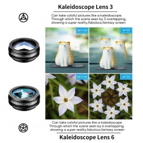 DrPhone APL6+ Smartphone Lens kit- 10 in 1 - 22x telelens, 198 ° fisheye, Groothoek/Macro/CPL/STAR/ en meer