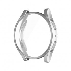DrPhone AC6 - TPU PC Case - Bescherm Cover - Geschikt voor Galaxy Watch 5 44mm - Ingebouwde Screen Protector – Zilver