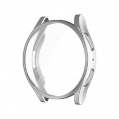 DrPhone AC6 - TPU PC Case - Bescherm Cover - Geschikt voor Galaxy Watch 5 44mm - Ingebouwde Screen Protector – Zilver