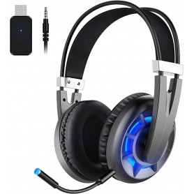 DrPhone GH13 Over Ear Draadloze Koptelefoon - Gaming Headset – Dubbele Modus – 2.4GHz USB Dongle + 3.5mm Aux met microfoon