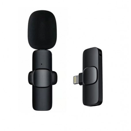 DrPhone PX Lite – Draadloze Lavalier Lightning Microfoon - Draagbare Opname Microfoon – Ruisonderdrukking – Zwart