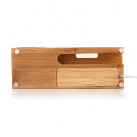 2 in 1 Bamboo Houten Houder met 3 USB poorten Voor Apple Watch 38mm & 42mm / iPhone 6 & 6 Plus / iPhone 5