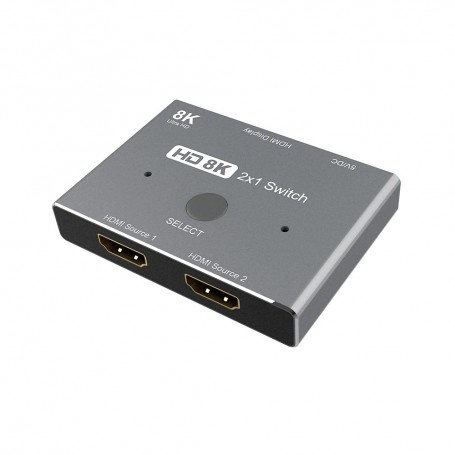 DrPhone HS4 HDMI 2.1 Ultra HD 8K@60Hz 4K@120Hz -HDMI Switch - 48Gbps - Handmatige Schakelaar – 2 IN 1 OUT - Splitter – Grijs