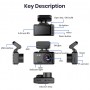 DrPhone D07 – 4K Dash Cam + Achter Camera FULL HD – 170 Graden – Full HD Dashcamera – 2.4 Inch – Met Nachtzicht – Zwart