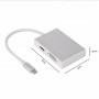 DrPhone 4 in 1 HUB – USB-Type C naar VGA + 4K DVI + 4K HDMI & USB – Zilver